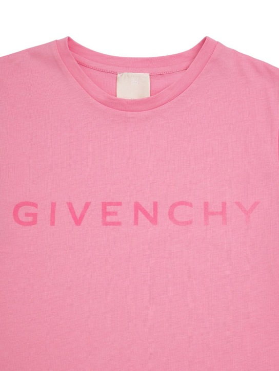 Givenchy: 코튼 저지 티셔츠 - 핑크 - kids-girls_1 | Luisa Via Roma