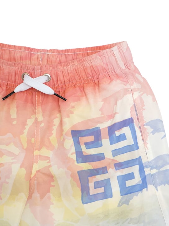 Givenchy: Shorts mare stampa logo - Multicolore - kids-boys_1 | Luisa Via Roma
