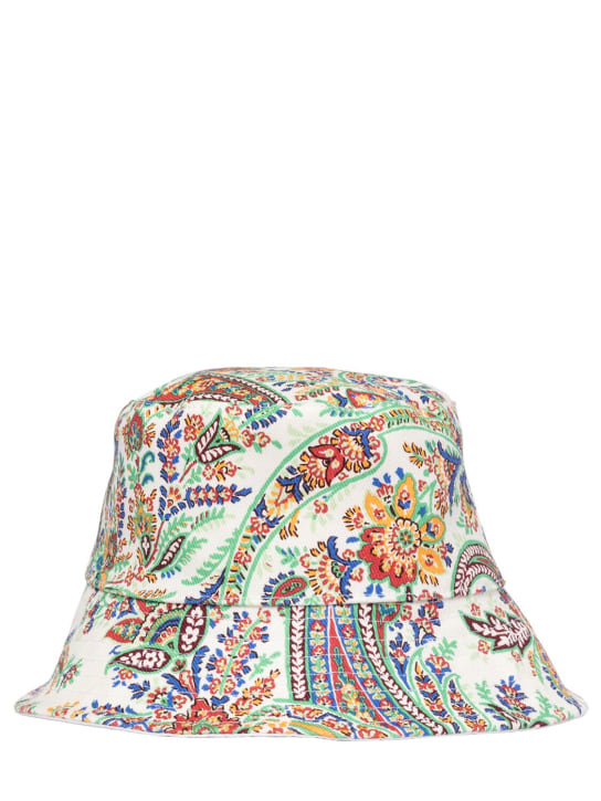 Etro: Printed cotton & linen bucket hat - Ivory/Multi - kids-girls_1 | Luisa Via Roma