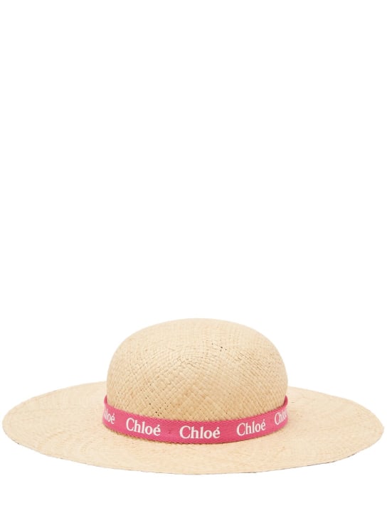 Chloé: Woven hat - Beige - kids-girls_1 | Luisa Via Roma