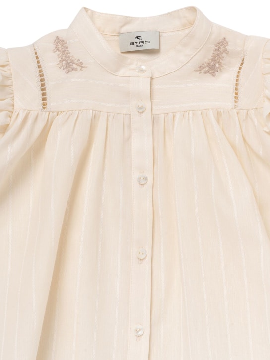 Etro: Cotton & linen shirt - Ivory - kids-girls_1 | Luisa Via Roma