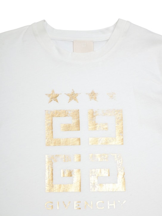 Givenchy: T-shirt en jersey de coton - Blanc - kids-girls_1 | Luisa Via Roma