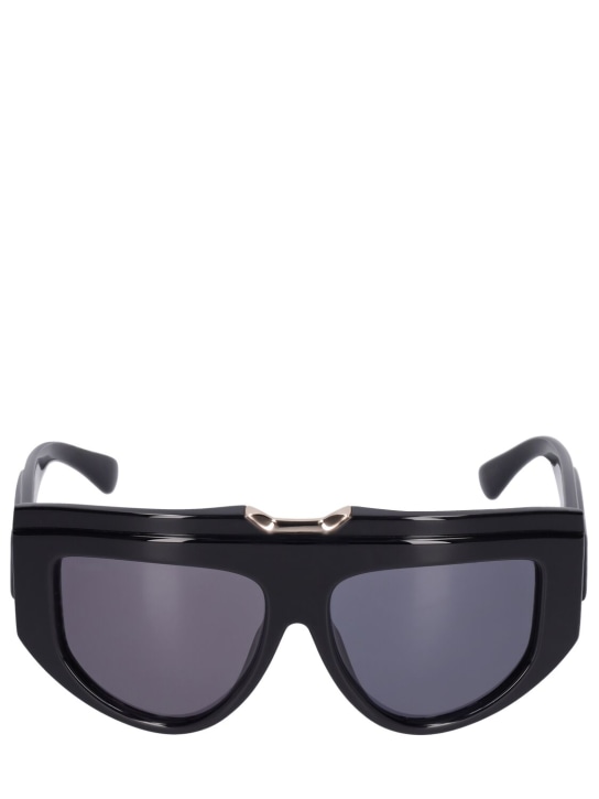 Max Mara: Orsola mask acetate sunglasses - Black/Smoke - women_0 | Luisa Via Roma