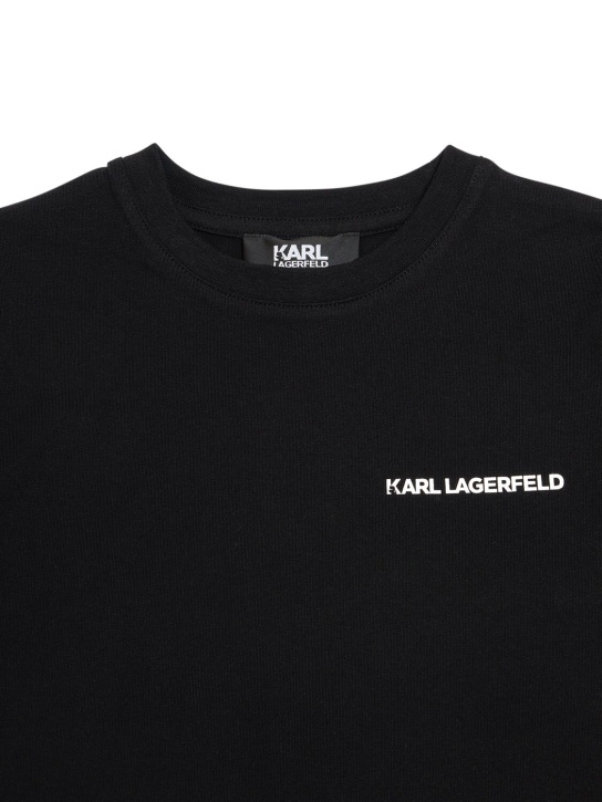 Karl Lagerfeld: Cotton jersey t-shirt - Black - kids-girls_1 | Luisa Via Roma