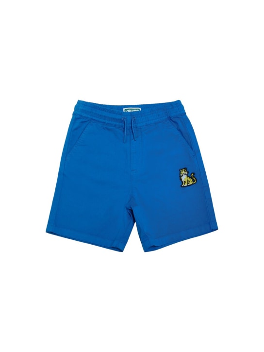 Kenzo Kids: Cotton blend shorts - Royal Blue - kids-boys_0 | Luisa Via Roma