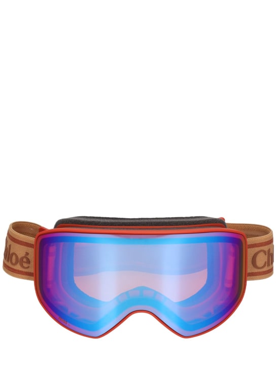 Chloé: Mountaineering ski goggles - Brown/Multi - women_0 | Luisa Via Roma