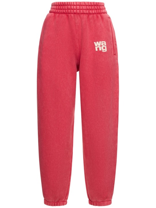 Alexander Wang: Essential cotton terry sweatpants - Red - women_0 | Luisa Via Roma