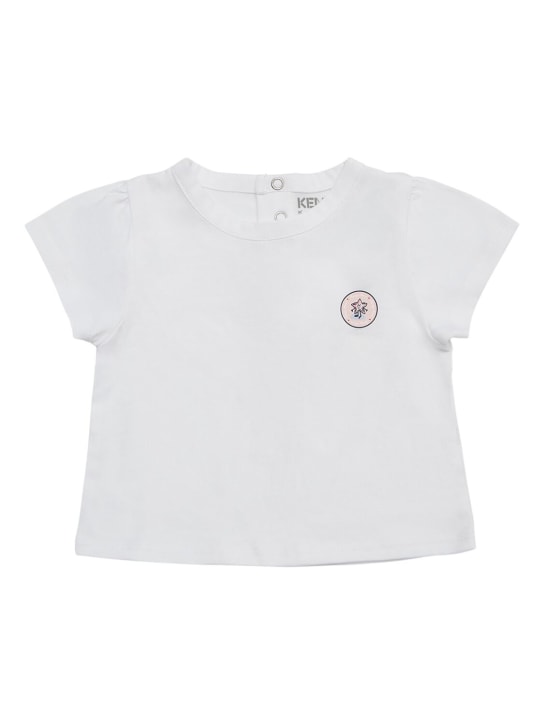Kenzo Kids: Camiseta y pelele de algodón estampado - Rosa - kids-girls_1 | Luisa Via Roma