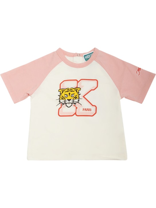 Kenzo Kids: 棉质T恤&运动裤 - 粉色 - kids-girls_1 | Luisa Via Roma