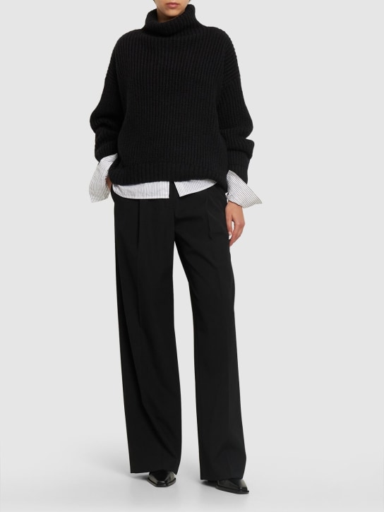 ANINE BING: Sydney wool blend sweater - Black - women_1 | Luisa Via Roma