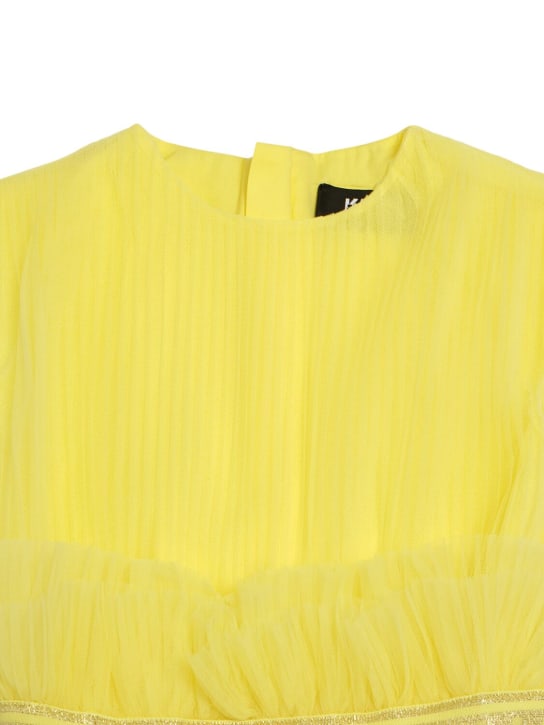 Karl Lagerfeld: Sleeveless tulle midi dress - Yellow - kids-girls_1 | Luisa Via Roma