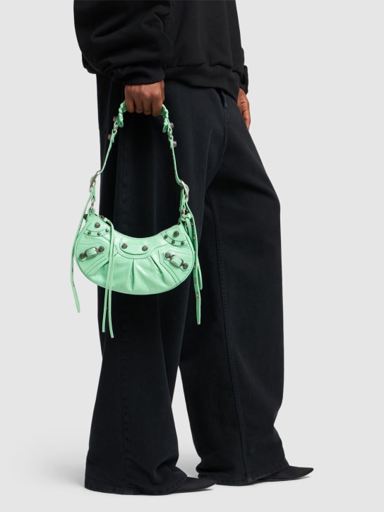 Balenciaga: XS Le Cagole leather shoulder bag - Mint - women_1 | Luisa Via Roma