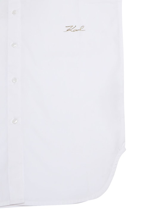 Karl Lagerfeld: Vestido camisero de popelina de algodón - Blanco - kids-girls_1 | Luisa Via Roma