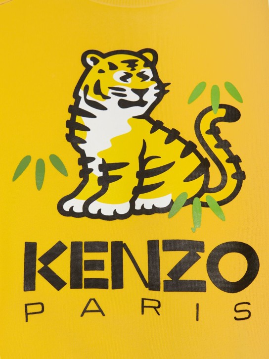 Kenzo Kids: Sudadera de felpa de algodón - Amarillo - kids-girls_1 | Luisa Via Roma