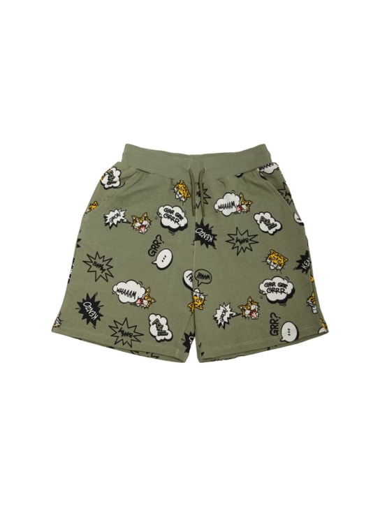 Kenzo Kids: Shorts in felpa di cotone - Khaki - kids-boys_0 | Luisa Via Roma