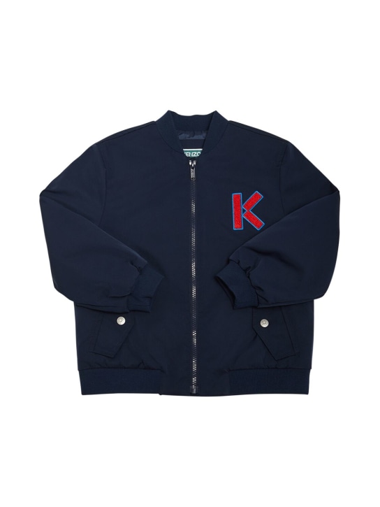 Kenzo Kids: Padded nylon bomber jacket - Navy - kids-boys_0 | Luisa Via Roma