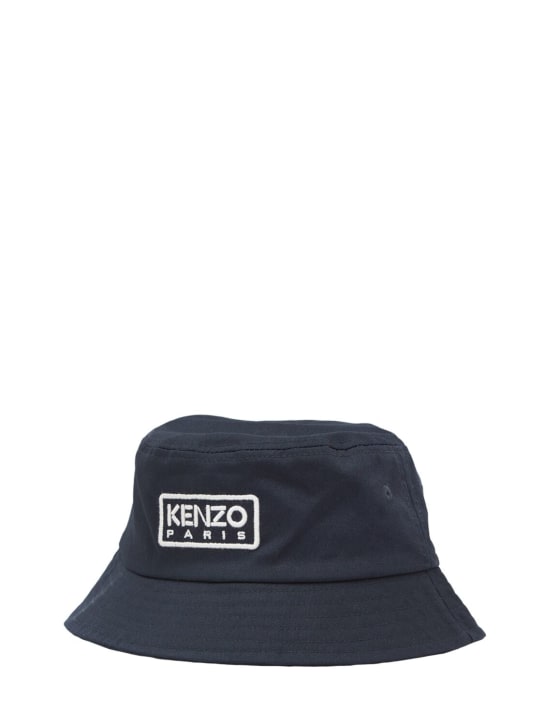 Kenzo Kids: Cotton twill bucket hat - Navy - kids-boys_1 | Luisa Via Roma