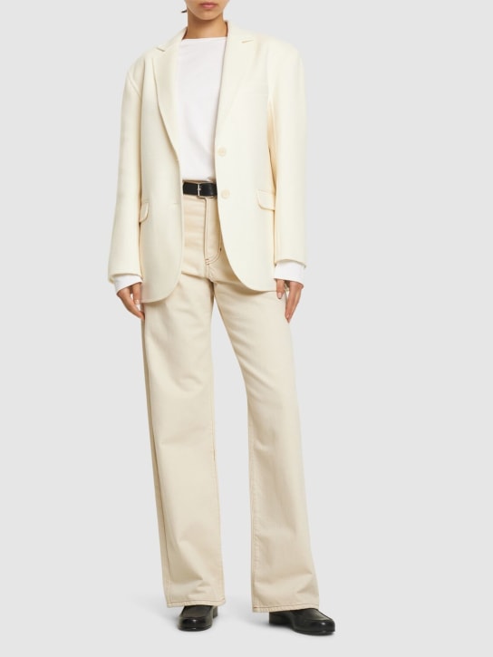ANINE BING: Quinn wool & cashmere blazer - White - women_1 | Luisa Via Roma