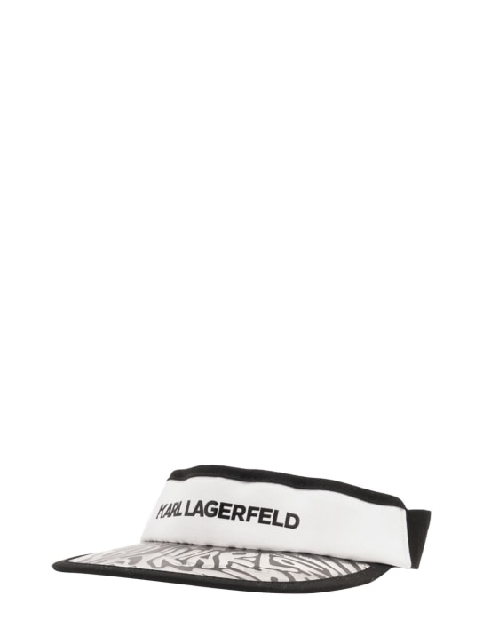 Karl Lagerfeld: 混棉斜纹遮阳帽 - 黑色 - kids-girls_1 | Luisa Via Roma