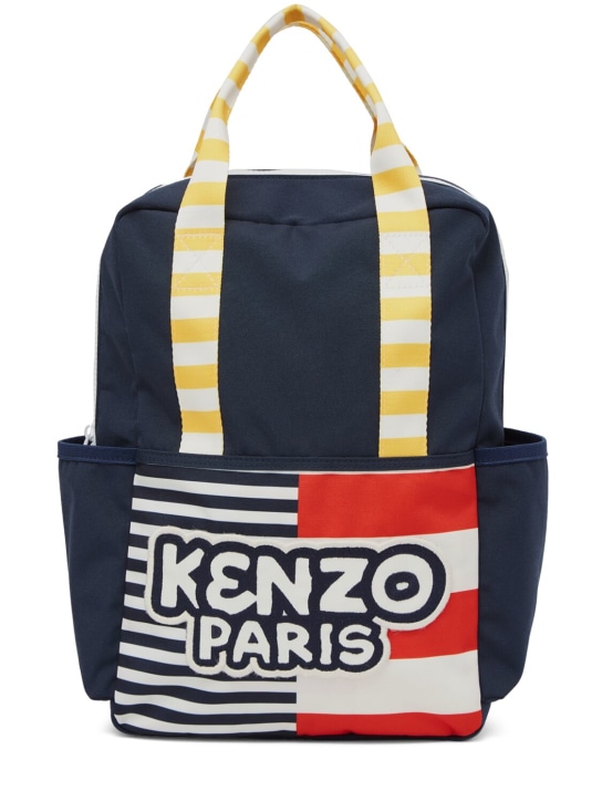 Kenzo Kids: 로고 캔버스 백팩 - 멀티컬러 - kids-boys_0 | Luisa Via Roma