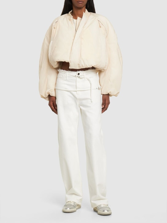 Jacquemus: Le Bomber Bahia cropped puffer jacket - White - women_1 | Luisa Via Roma