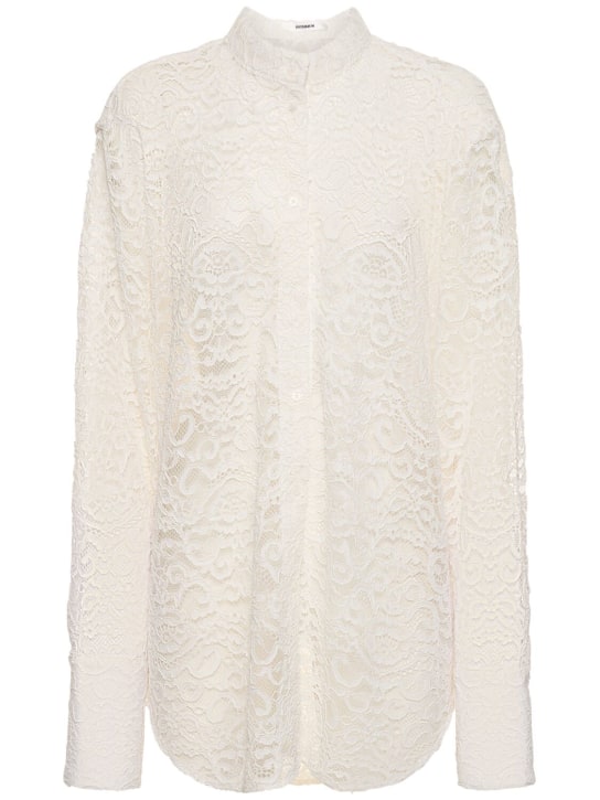 Interior: The Gertrude cotton blend lace shirt - Ivory - women_0 | Luisa Via Roma