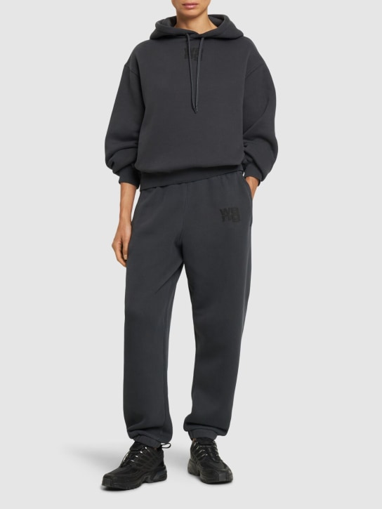 Alexander Wang: Essential cotton terry sweatpants - Dark Grey - women_1 | Luisa Via Roma