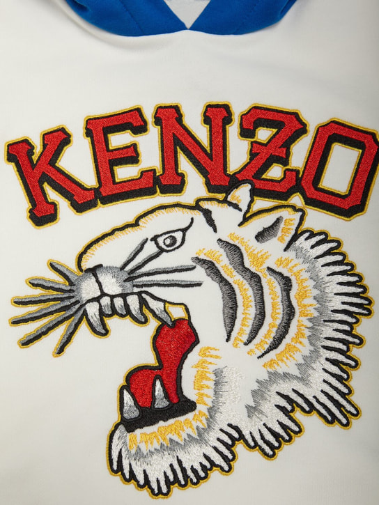 Kenzo Kids: Cotton sweatshirt hoodie - White - kids-boys_1 | Luisa Via Roma
