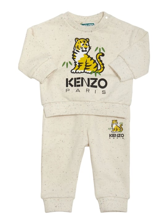 Kenzo Kids: Felpa e pantaloni in misto cotone - Beige - kids-boys_0 | Luisa Via Roma