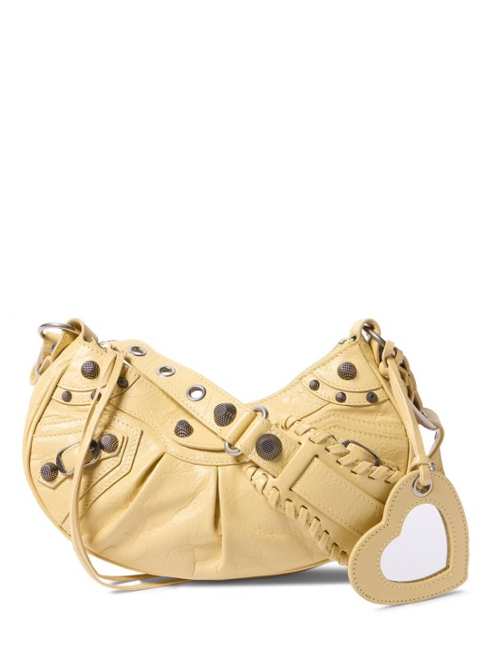 Balenciaga: XS Le Cagole leather shoulder bag - Butter Yellow - women_0 | Luisa Via Roma