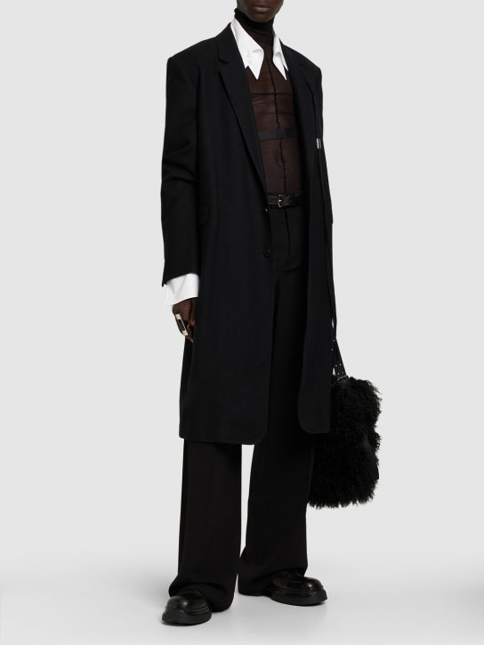Ann Demeulemeester: Wauter tailored wool coat - Black - men_1 | Luisa Via Roma