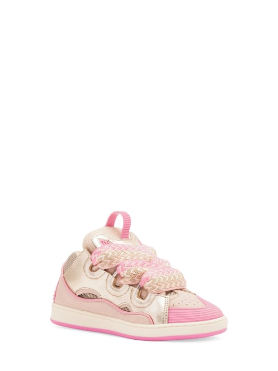 Lanvin: Tech lace-up sneakers - Pink - kids-girls_1 | Luisa Via Roma