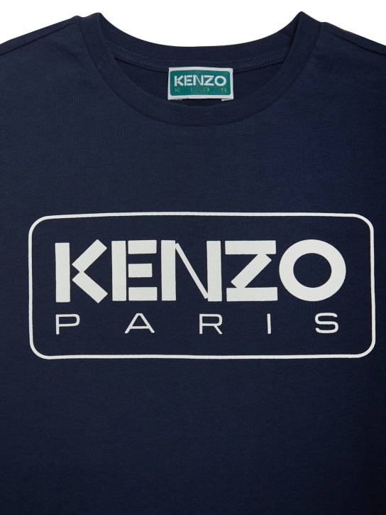 Kenzo Kids: Vestido de algodón jersey - Azul Marino - kids-girls_1 | Luisa Via Roma