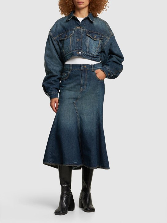 Marc Jacobs: Paneled Signature denim skirt - Blue - women_1 | Luisa Via Roma