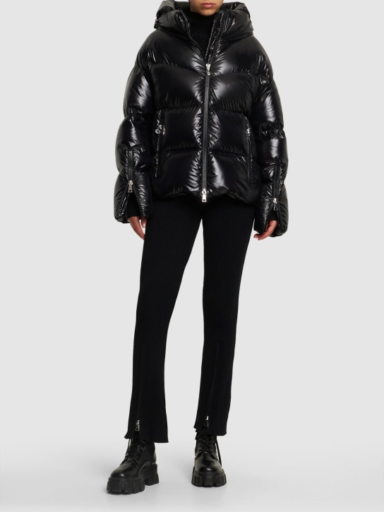 Moncler: Huppe nylon down jacket - Black - women_1 | Luisa Via Roma