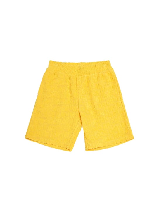 Marc Jacobs: Shorts in spugna di misto cotone - Giallo - kids-girls_0 | Luisa Via Roma