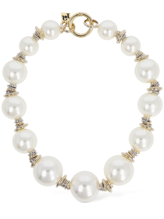 Rosantica: Miranda faux pearl necklace - White/Gold - women_0 | Luisa Via Roma