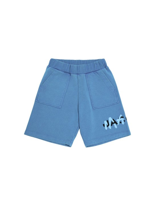 Marc Jacobs: Cotton sweat shorts - Blue - kids-boys_0 | Luisa Via Roma