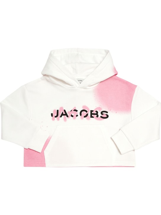 Marc Jacobs: Sweat-shirt en coton éponge mélangé - Blanc - kids-girls_0 | Luisa Via Roma
