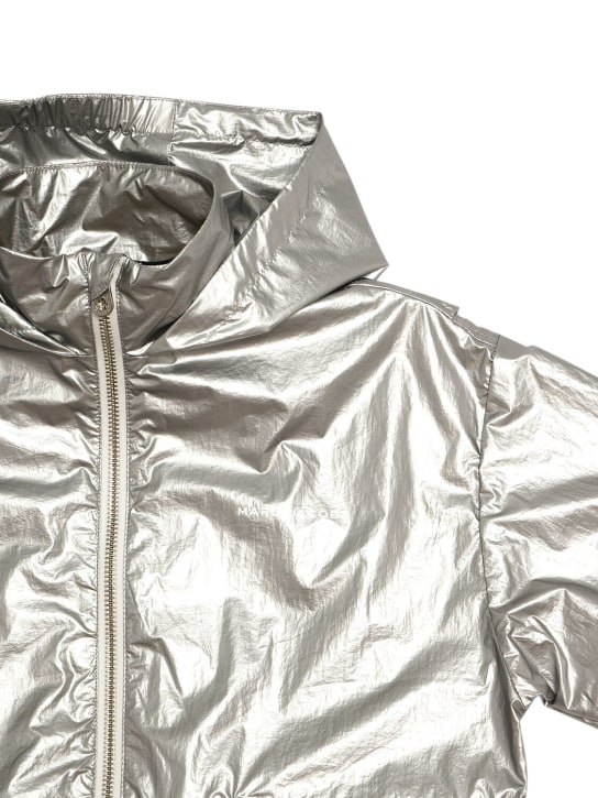 Marc Jacobs: Nylon hooded windbreaker - Silver - kids-girls_1 | Luisa Via Roma