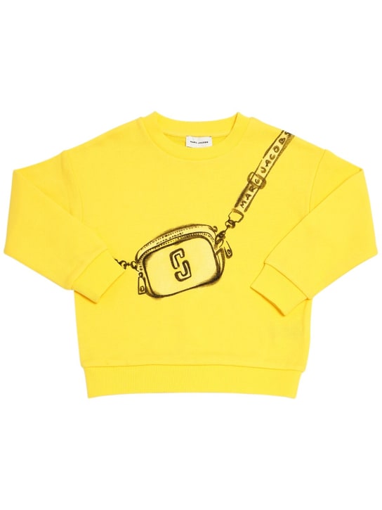 Marc Jacobs: Cotton terry crewneck sweatshirt - Yellow - kids-girls_0 | Luisa Via Roma