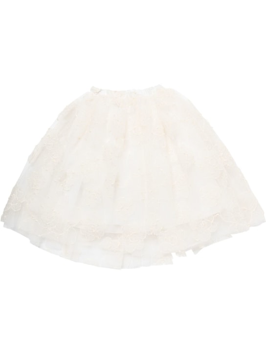Simonetta: Embroidered lace skirt - Ivory - kids-girls_0 | Luisa Via Roma