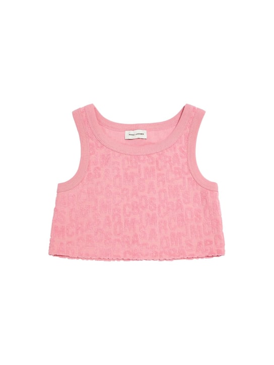 Marc Jacobs: Cotton terry jacquard bra - Pink - kids-girls_0 | Luisa Via Roma