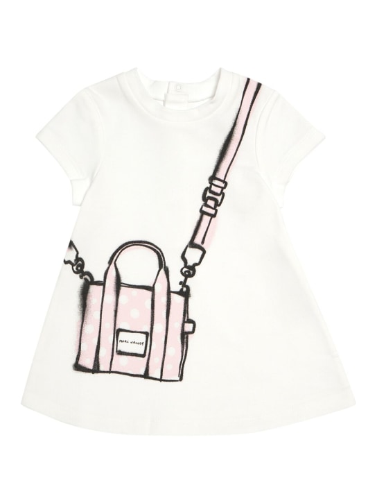 Marc Jacobs: Cotton jersey dress - Ivory - kids-girls_0 | Luisa Via Roma