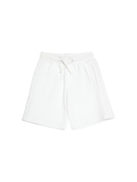 Marc Jacobs: Cotton sweat shorts - White - kids-boys_0 | Luisa Via Roma
