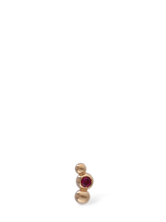 DoDo: 9k Rose gold Bollicine ruby mono earring - Gold/Fuchsia - women_0 | Luisa Via Roma