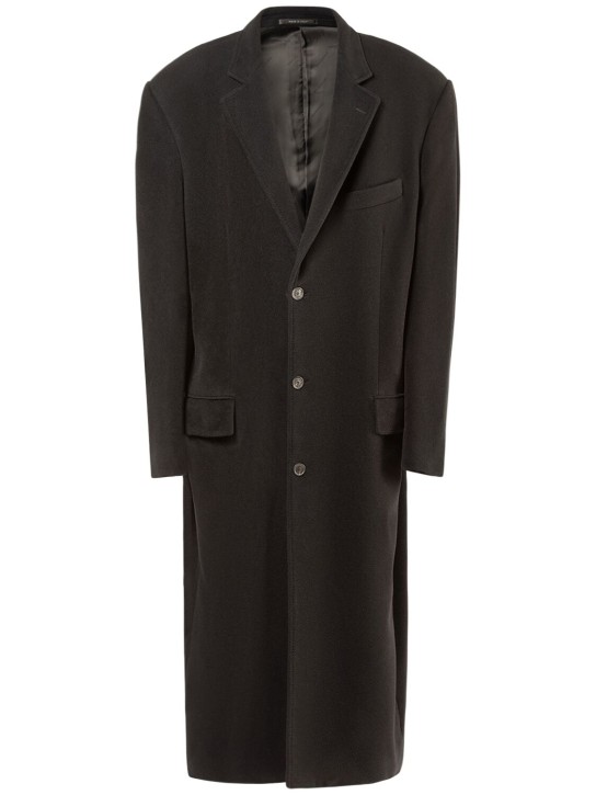 Balenciaga: Oversize cashmere blend coat - Black - men_0 | Luisa Via Roma