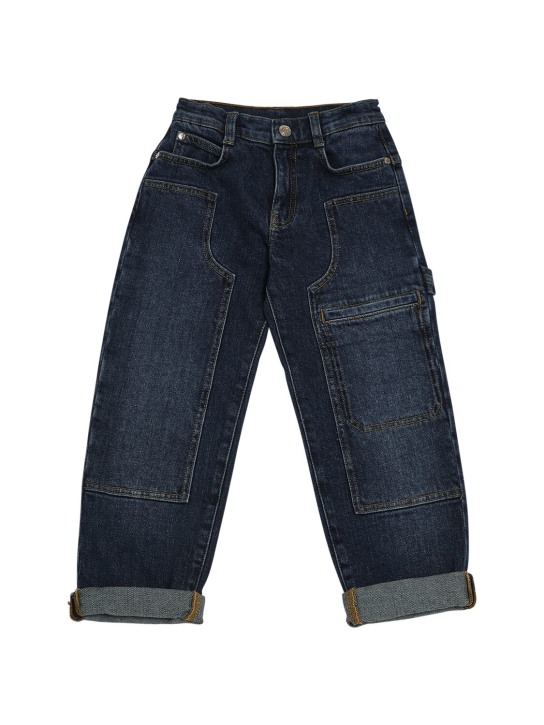 Marc Jacobs: Denim cargo jeans - Dark Blue - kids-boys_0 | Luisa Via Roma