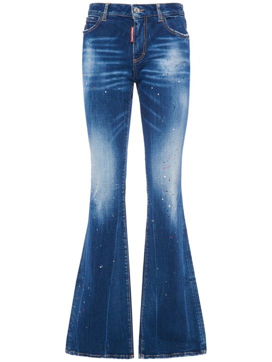 Dsquared2: Twiggy midrise denim flared jeans - Blue - women_0 | Luisa Via Roma