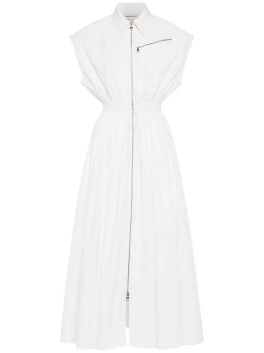 Alexander McQueen: Midi dress - Optic White - women_0 | Luisa Via Roma